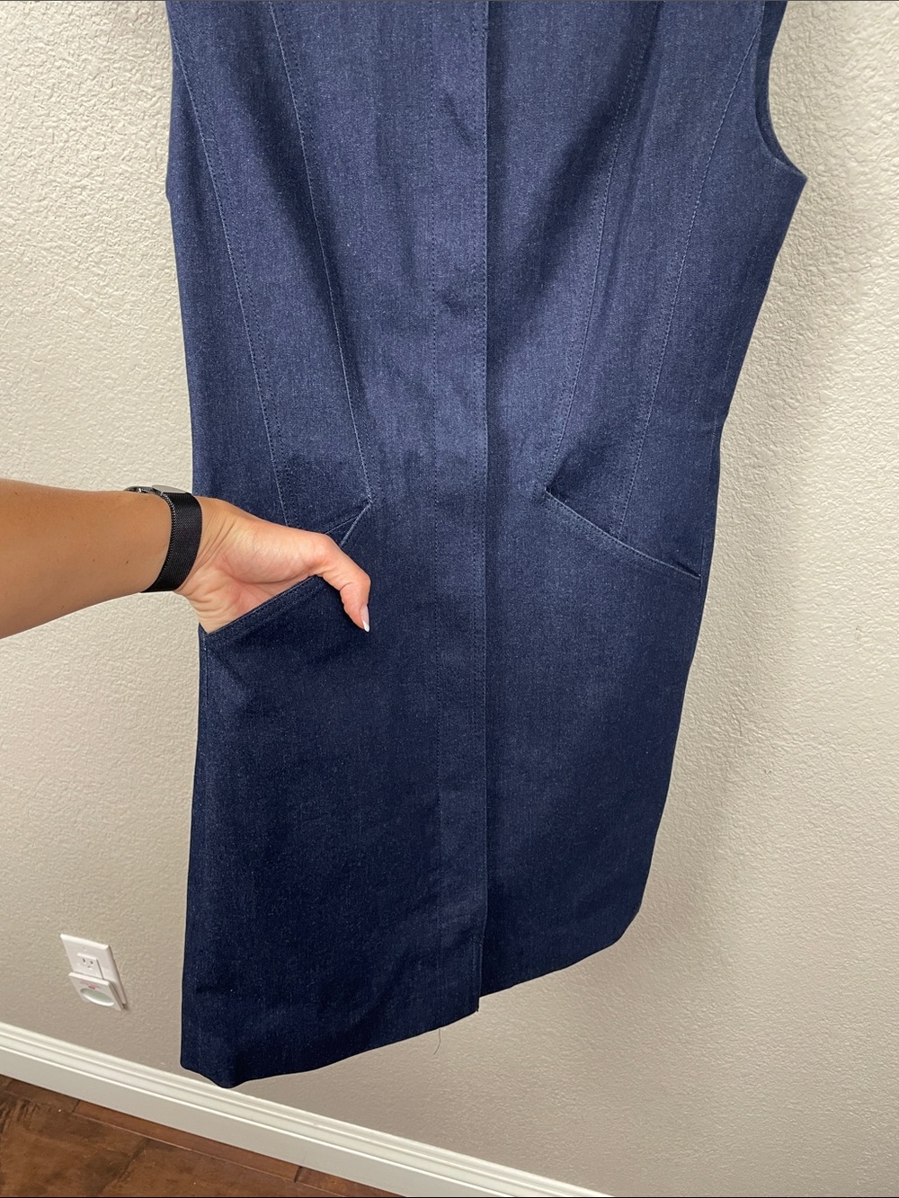 New Veronica Beard Serina Cotton Blend Mini Dress Denim Sz 8 - Picture 6 of 14